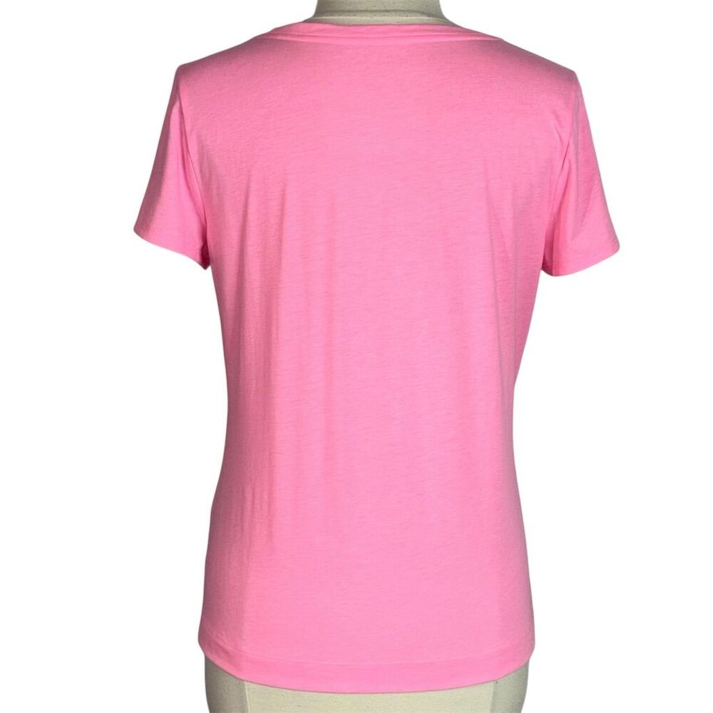 🚫SOLD🚫 Lilly Pulitzer Women's Rexa Square Neck Stretch Pink Short Sleeve Top - Picture 2 of 8